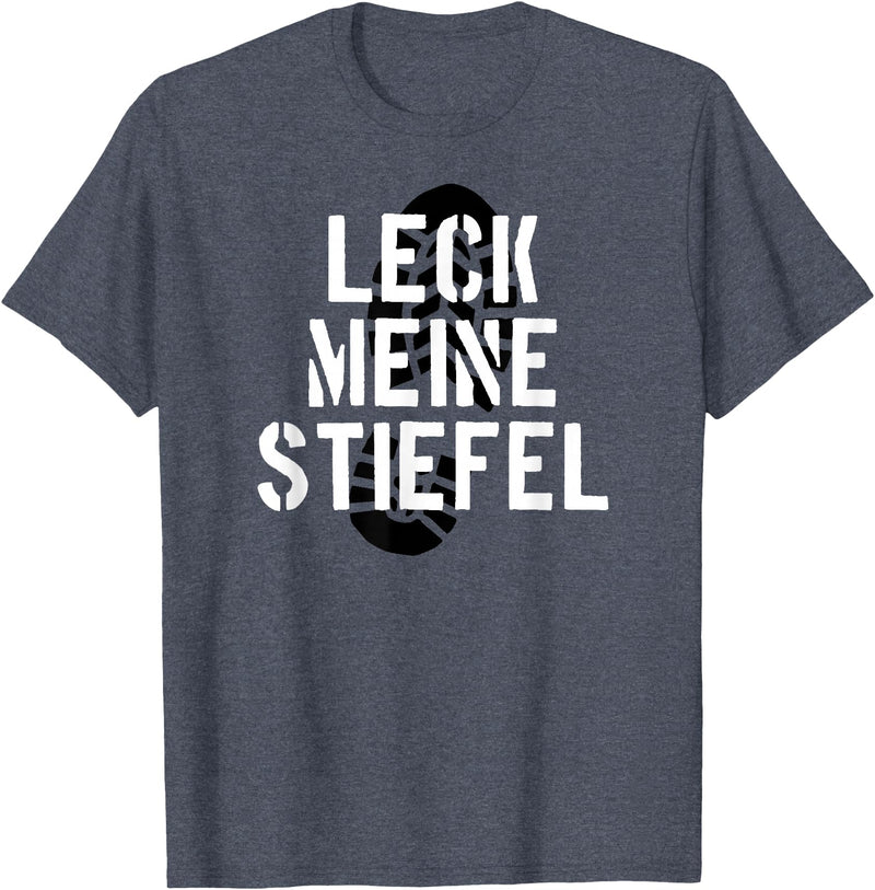 Bear Daddy Leck Meine Stiefel Lick My Boots German Gay Leather T-Shirt T-Shirt - Heather Blue