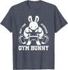 Easter Day Gym Bunny Rabbit Weightlifting Deadlift Fitness T-Shirt in Heather Blue