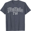 Buffalo NY by Kruzelly Vintage Buffalo New York 716 T-Shirt - Heather Blue