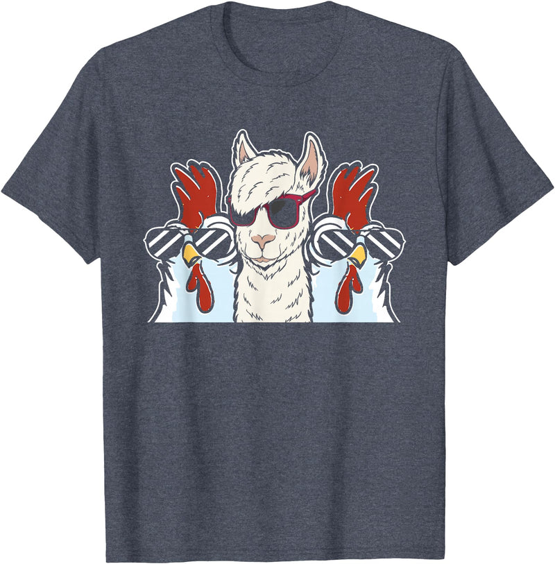 Llama Gifts & Accessories Chicken Llama Cool Alpaca - Lamaist Animal Llama T-Shirt - Heather Blue