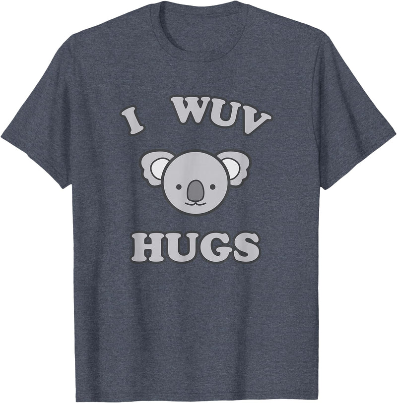 I Wuv Hugs and Koala Bears I Wuv Hugs Cute Koala Bear Love T-Shirt - Heather Blue
