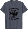 Farm Life Apparel & Gifts CHASING COWS IS MY CARDIO - Fun Farming T-Shirt - Heather Blue