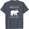 funny Beer Hunter shirt Funny Bear Deer BEER Hunting Tee Shirt T-Shirt - Heather Blue