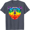 Bear Gay Pride Novelty by Ryan Co. Geometric Bear LGBT Rainbow Flag Gay Pride Men Women T-Shirt - Heather Blue