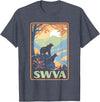 Giant Step Design Co. SWVA Southwest Virginia Black Bears Vintage Parks Poster T-Shirt - Heather Blue