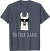 Llama Mama Apparel No Prob-Llama No Problem Cute Funny Cool Llama Alpaca Gift T-Shirt - Heather Blue