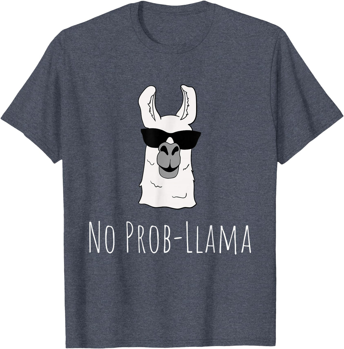 Llama Mama Apparel No Prob-Llama No Problem Cute Funny Cool Llama Alpaca Gift T-Shirt - Heather Blue