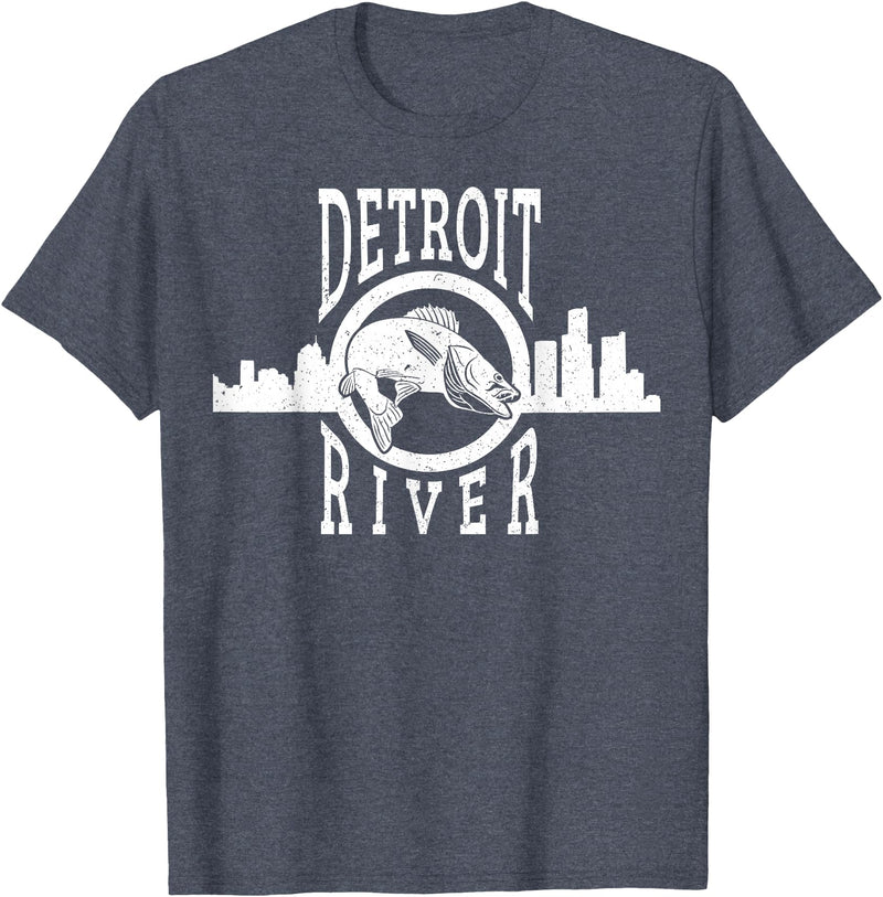Eternal Angler Detroit River Walleye Fishing T Shirt for Men Women T-Shirt - Heather Blue