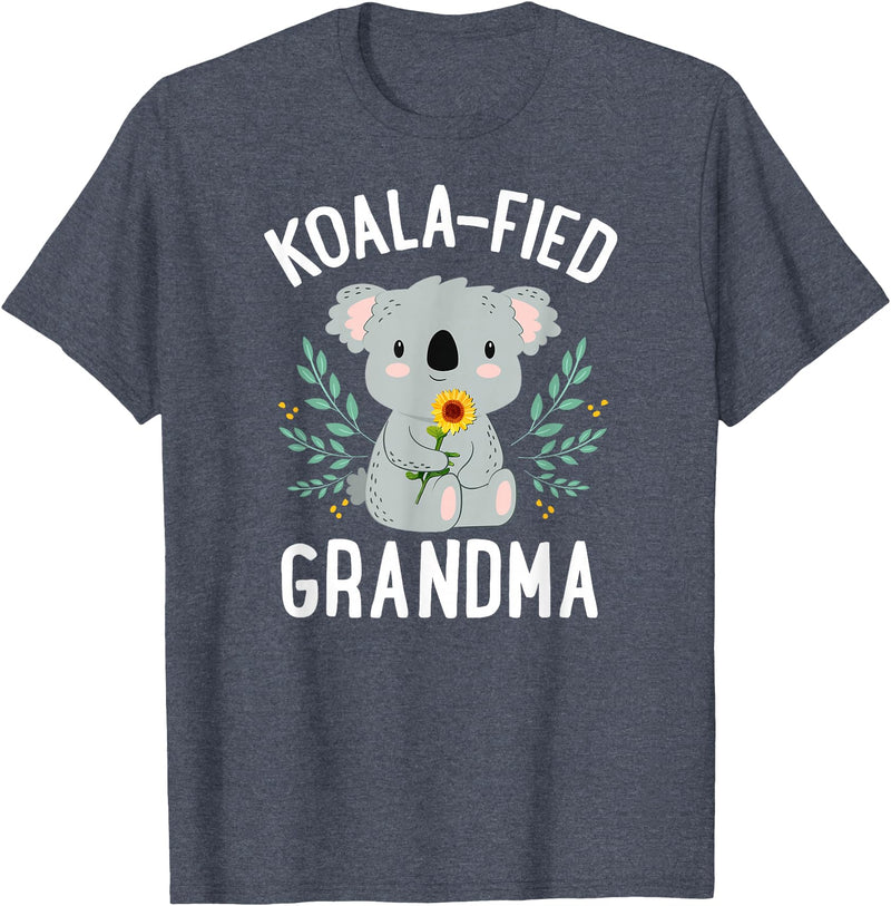 Mothers Day Stuff for Mom from Daughter or Son Koalafied Grandma Koala Bear Sunflower Floral Mothers Day T-Shirt - Heather Blue