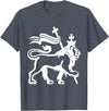 T and T Lion Christian Designs Lion Of Judah T-Shirt - Heather Blue