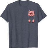 Pig Gift Pig Lover Stuff & Pig Novelty Accessories Cool Pig Art For Men Women Farm Animal Piggy Pork Pig Lovers T-Shirt - Heather Blue