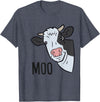 Cow Farm Animal Tees For Cow Lovers Cow Moo Farm Animal Funny Cow T-Shirt - Heather Blue