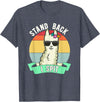 Retro Sunset Llama Spitter Joke Girls Boys Toddler Funny Llama Lover Stand Back I Spit Cute Llamas Spitting Pet T-Shirt - Heather Blue