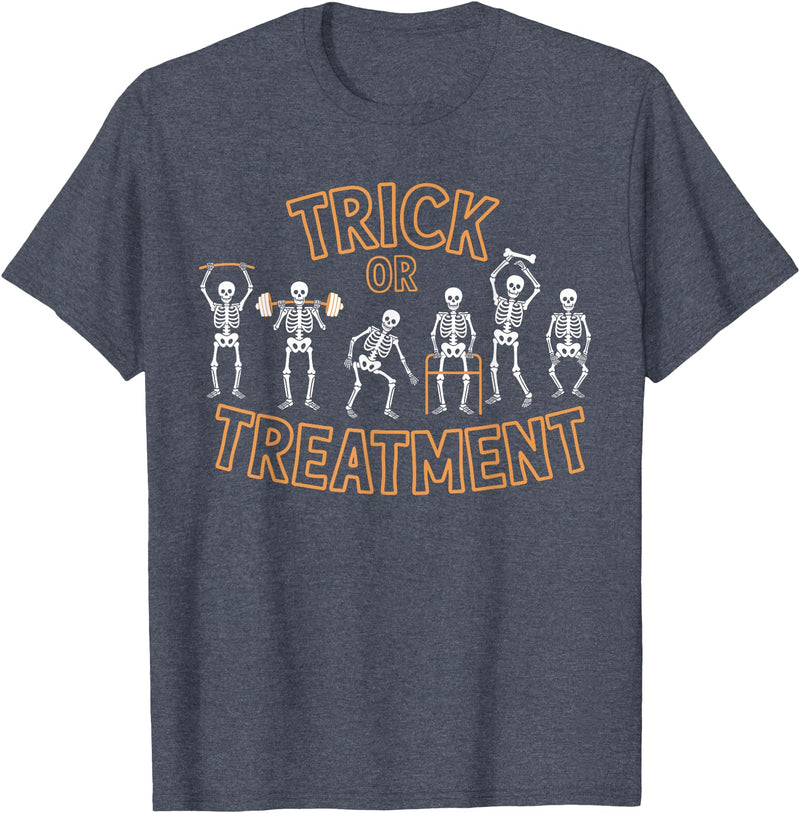 Halloween Costume Physical Therapist Lazy Costume Trick Or Treatment Halloween Physical Therapy Skeleton PT T-Shirt -