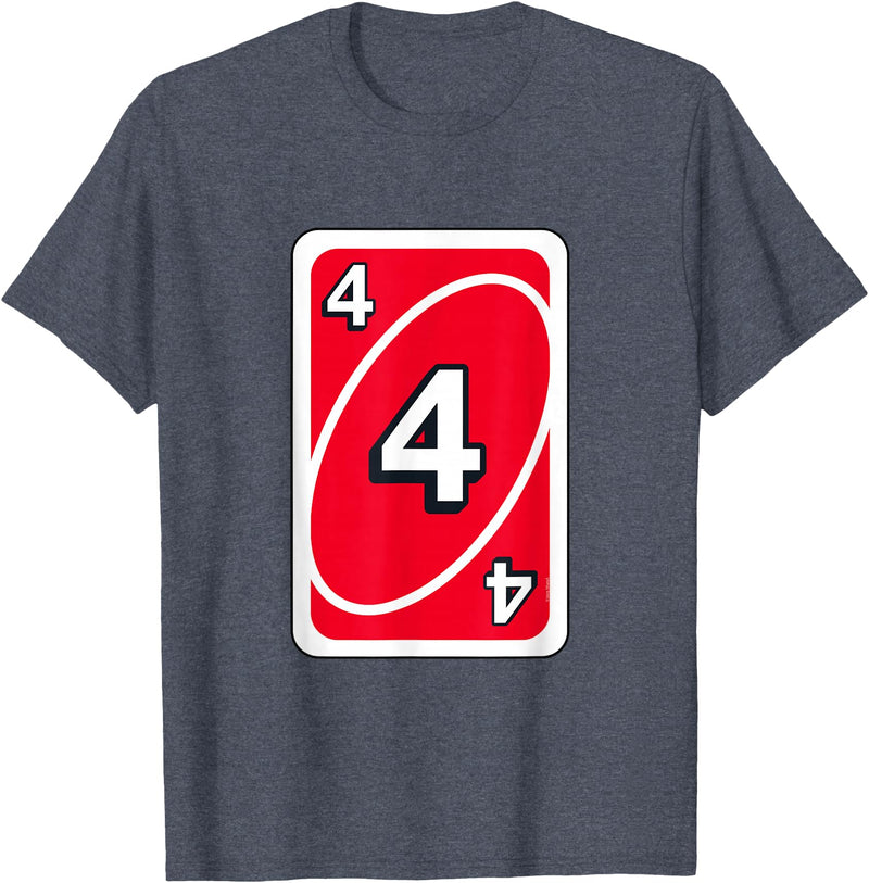 UNO Halloween Red 4" Card T-Shirt - Heather Blue
