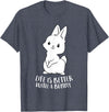 Life Is Better with a Bunny Cute Bunny Rabbit T-Shirt in Heather Blue