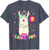 Llamazing Birthday Party Outfit Llama Lovers Llamazing 8 Years Old Girl Birthday Cute Llama Alpaca Kids T-Shirt - Heather Blue