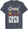 Crazy Grandpa Apparel & Gifts Fun Grandpa Animal Sunset Graphic - Grandpapa Bear T-Shirt - Heather Blue