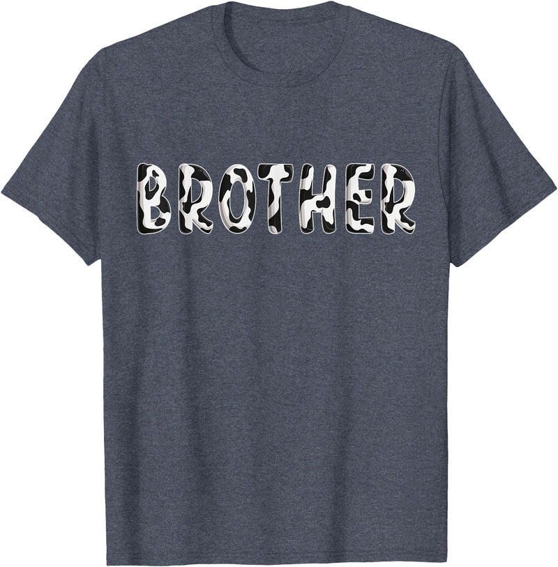 Cow Pattern Print Family Matching Birthday Shirts Cow Brother Birthday Family Matching Fathers Day Boy Girl T-Shirt -