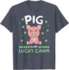 Ireland Cute Animals St. Patrick's Day Pig Is My Lucky Carm Shamrock St. Patrick's Day Pig T-Shirt - Heather Blue
