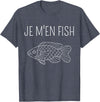 Poisson Pèche Je M'en Fish - Funny Fisherman T-Shirt - Heather Blue