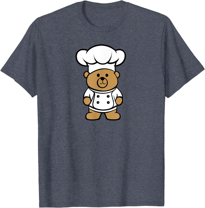 Bear In A Chef Hat - Cute Chef Bear Chef Bear - Cute Bear In A Chef's Hat Bear Chef T-Shirt - Heather Blue