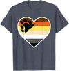 Bear Gift for LGBT Member LGBTQ Bear Flag Heart - LGBTQIA+ Pride Month Bear T-Shirt - Heather Blue