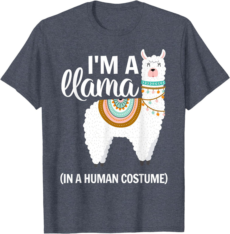 Human Costumes Inc. Llama Halloween Costume I'm A Llama in A Human Costume T-Shirt - Heather Blue
