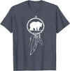 American Indian Shirts by CrushRetro Native American Dreamcatcher Bear Women Men Kids T-Shirt - Heather Blue