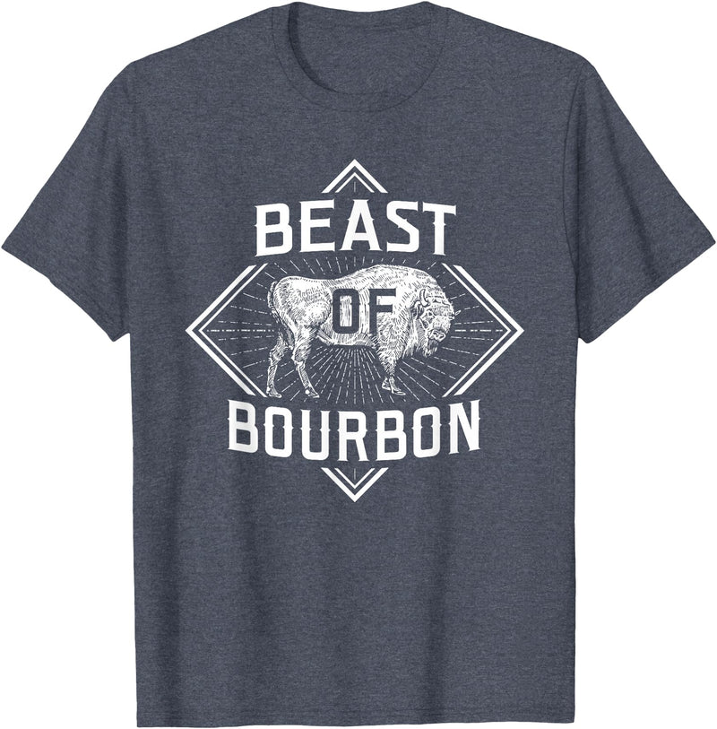 Bison Lover Shirts Beast Of Bourbon - American Bison Buffalo Lover Wildlife T-Shirt - Heather Blue