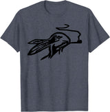 Rabbit Smoking a Pipe T-Shirt in Heather Blue