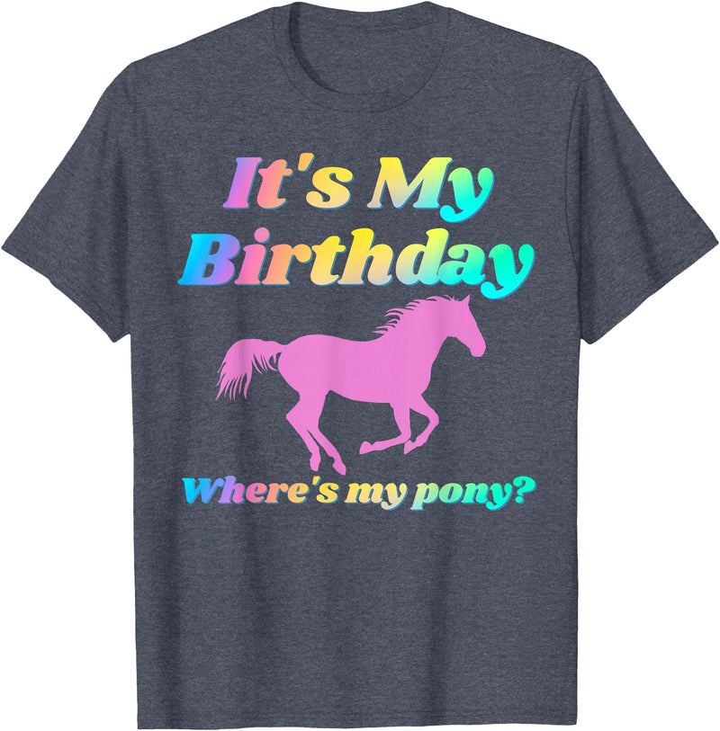 It's My Birthday Horse Lover Adult Funny Party Happy Gift T-Shirt - Heather Blue