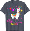 Birthday Llama Shirts Gift Cute Llama Shirt Party Animal Funny Gift for Birthday Girl T-Shirt - Heather Blue