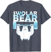 Funny Weightlifter Tees Funny Polar Bear Swolar Bear Lifting Tshirt T-Shirt - Heather Blue