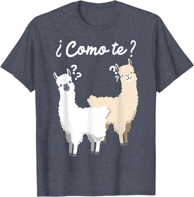Spanish design | Llama gift | Funny Spanish design Funny Spanish gift, Como Te Llama, Llama design T-Shirt - Heather Blue