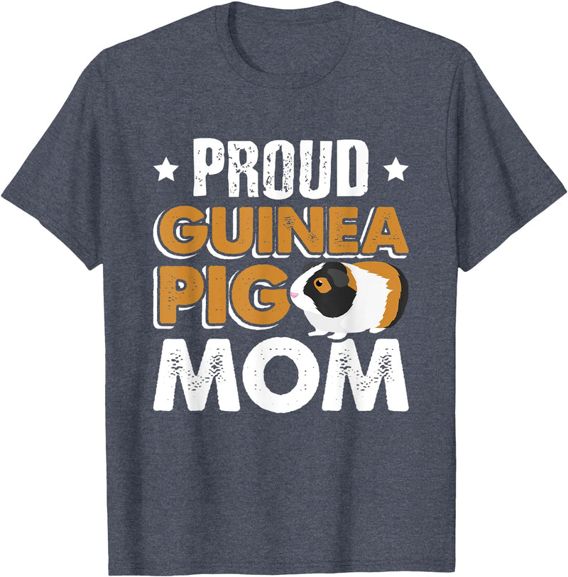 Proud Guinea Pig Mom TeeActivity Funny Guinea Pig Gift Tee Proud Guinea Pig Mom T-Shirt - Heather Blue