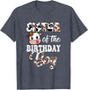 Love Family Matching Sister Of The Birthday Boy Cow Farm 1St Birthday Boy T-Shirt - Heather Blue