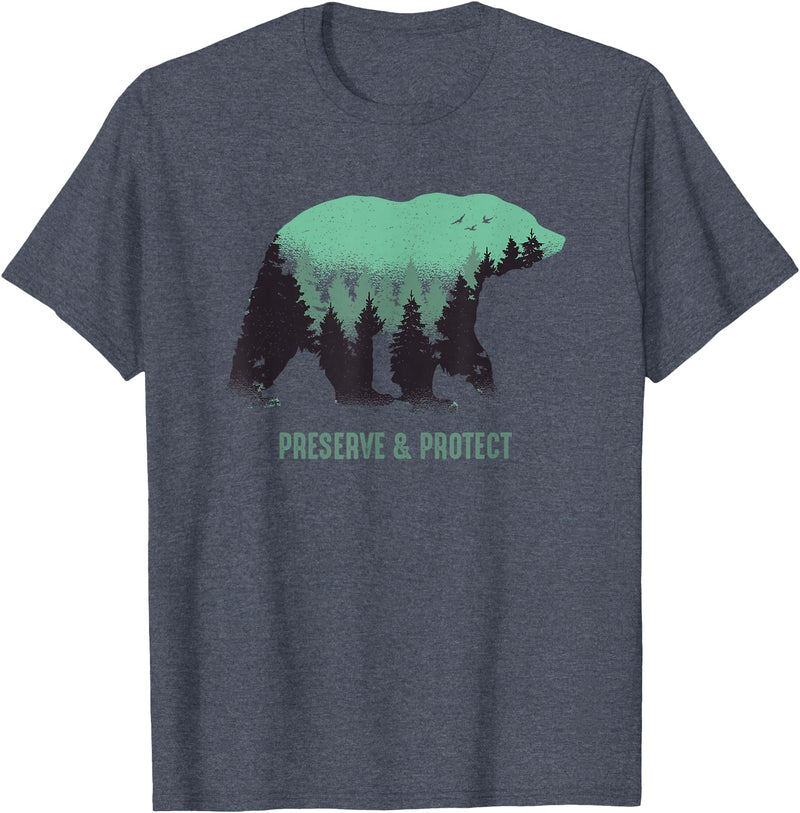 Preserve & Protect National Park Bear Preserve & Protect Vintage National Park Bear T-Shirt - Heather Blue