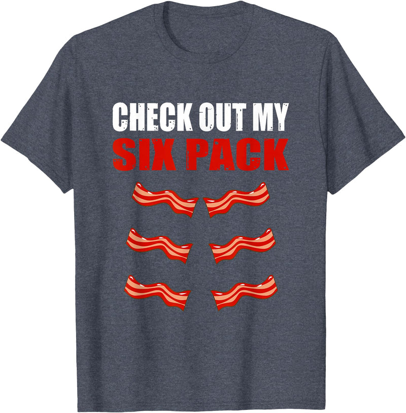 Check Out My Six Pack Bacon Gymer Bodybuilding Watch My Sixpack Funny Bacon Gymer Bodybuilding T-Shirt - Heather Blue