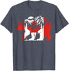 Polar Bear Canadian Flag Canada Day Maple Leaf Polar Bear Animal Canadian Flag Maple Leaf Nature Canada Day T-Shirt - Heather Blue