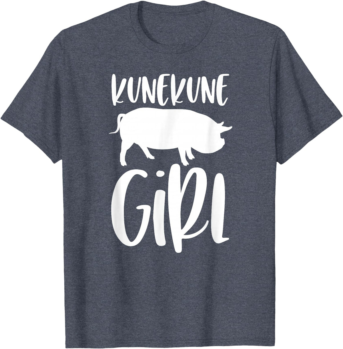 Angry Ant Graphics - Kunekune Pig Gifts Kune Kune Pig Gift for Women - Kunekune Girl T-Shirt - Heather Blue