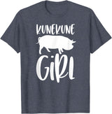Angry Ant Graphics - Kunekune Pig Gifts Kune Kune Pig Gift for Women - Kunekune Girl T-Shirt - Heather Blue