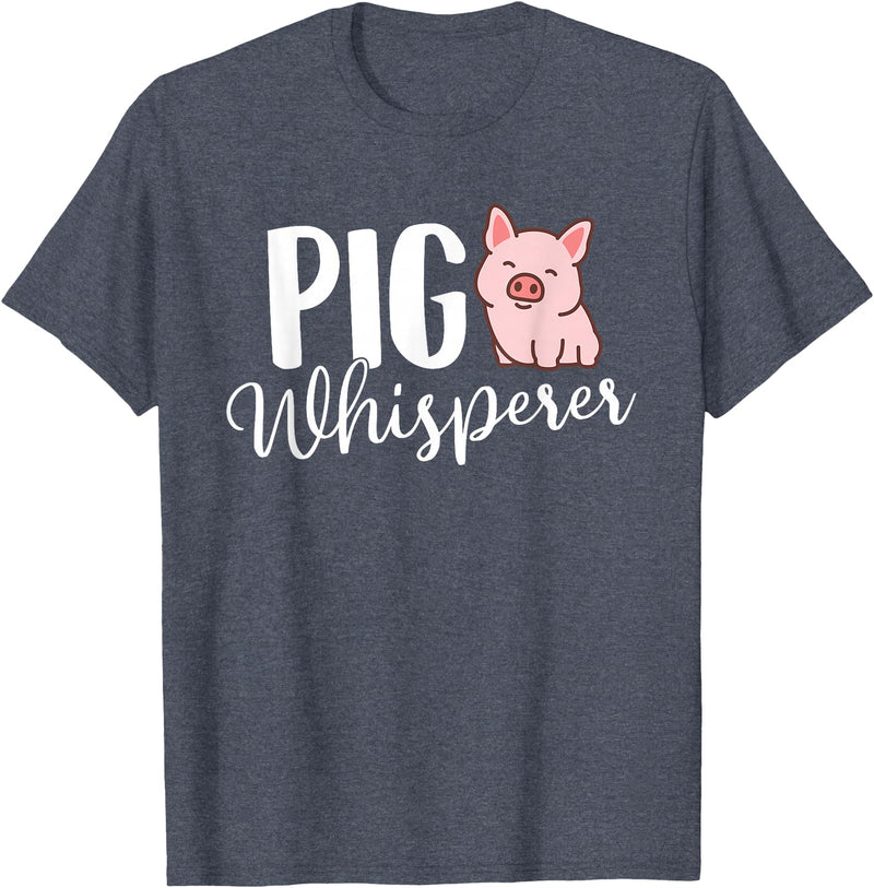 Funny Pig Lover Shirts Pig Whisperer - Pig Lover Pig Farming Piglet Farmer Farm T-Shirt Small - Heather Blue
