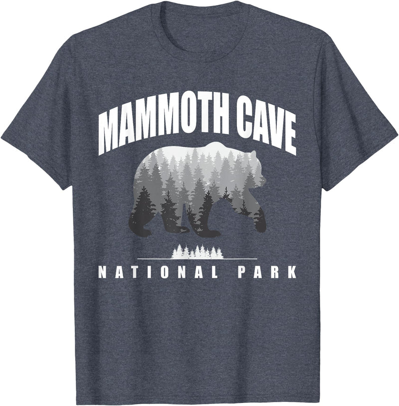 Mammoth Cave National Park USA Parks Mammoth Cave National Park Bear Souvenir US Parks T-Shirt - Heather Blue