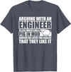 Arguing With An Engineer Pig In Mud Shirts Arguing with an Engineer Wrestling a Pig in the Mud T-Shirt - Heather Blue