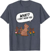 What? I Can't Hear You Funny Chocolate Bunny Rabbit T-Shirt in Heather Blue