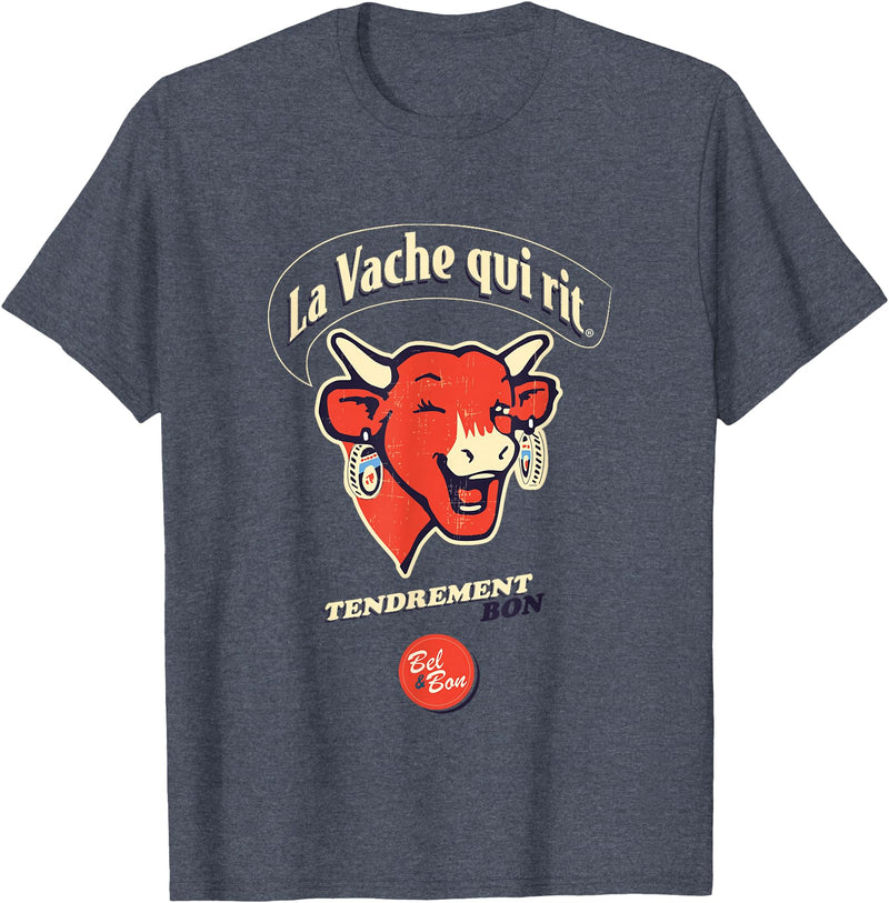 The Laughing Cow French Slogan T-Shirt - Heather Blue