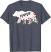 Nana Shirts By No1 Tees Nana Bear Shirt - Nana Bear Water Color Flower Grandma T-Shirt - Heather Blue
