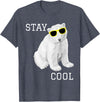Cool bleiben Eisbär Stay Cool Cute Baby Polar Bear Cub with Sunglasses T-Shirt - Heather Blue