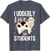 Cow Lover Gift Co. Cow Teacher Lover T-Shirt - Heather Blue